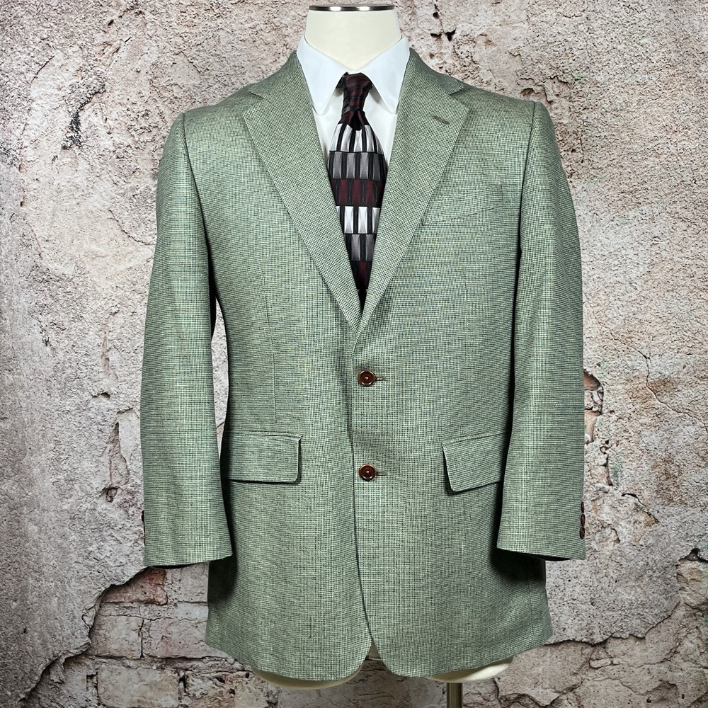Orvis Blazer Men 42R Olive Green Silk Tweed Suit Sports Coat Career Jacket